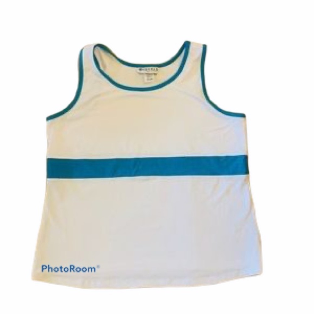 Jerdog Athletic Tank Tennis Golf Pickleball Workout White and Blue Sz XL